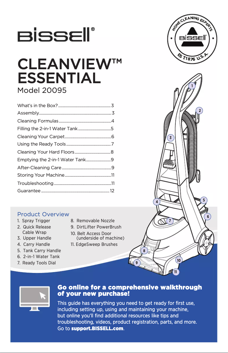 Imagen de la primera página del manual del dispositivo CleanView Essential 20095