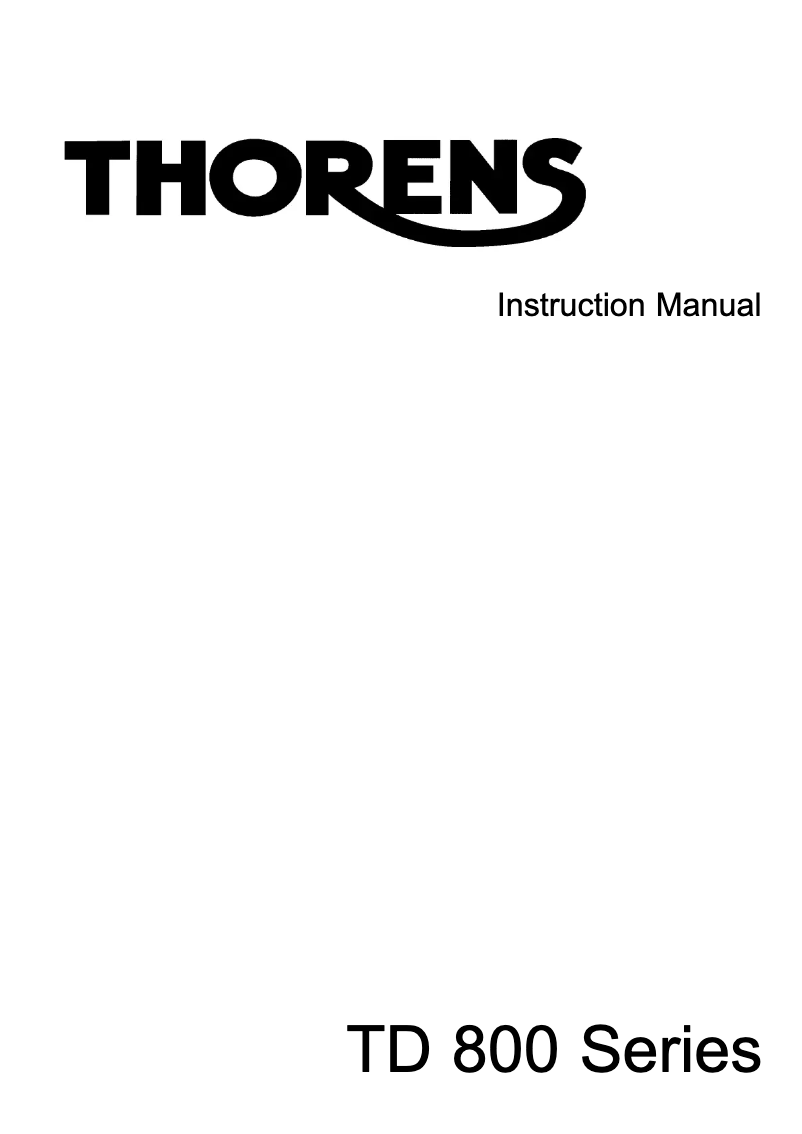 Page n°1 - Mode d'emploi Thorens TD 850