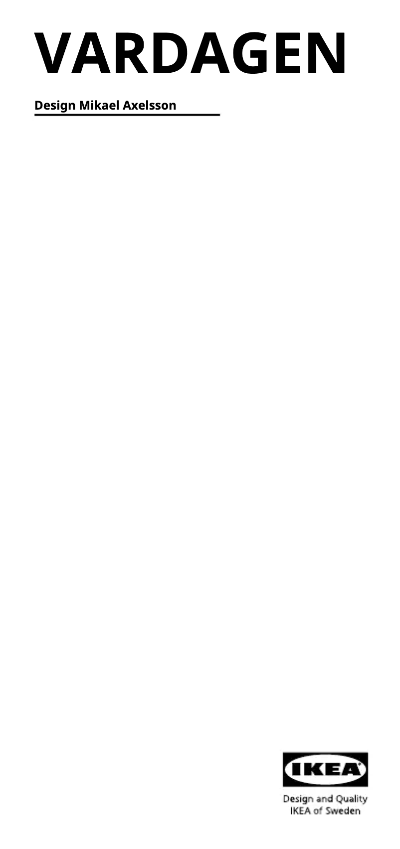 Page 1 de la notice Consignes visuelles Ikea VARDAGEN