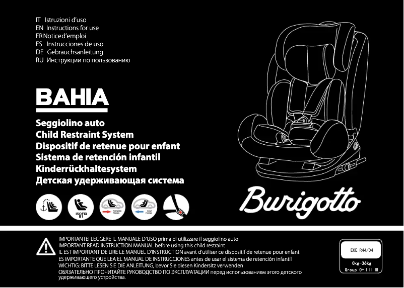 Page 1 de la notice Manuel utilisateur Burigotto Bahia