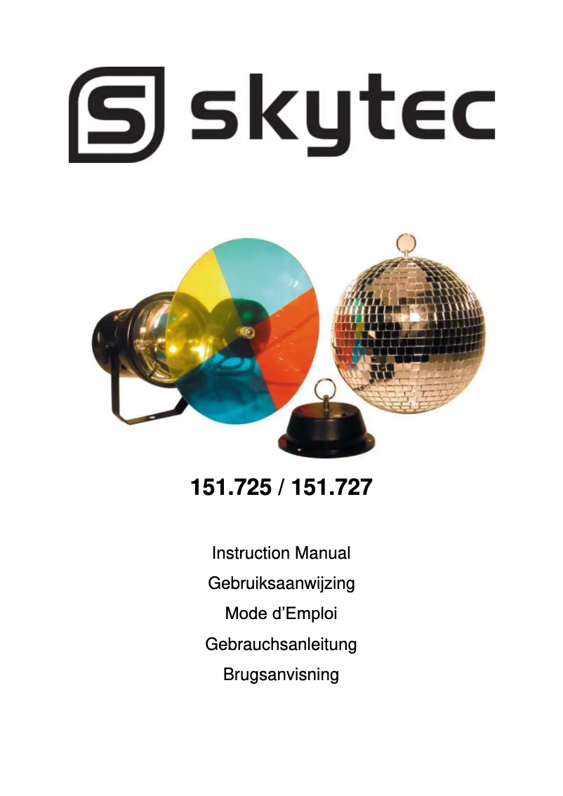 Image de la première page du manuel de l'appareil Skytec 151.725