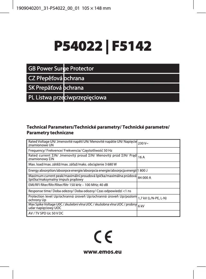 Page n°1 - Manuel utilisateur Emos P54022