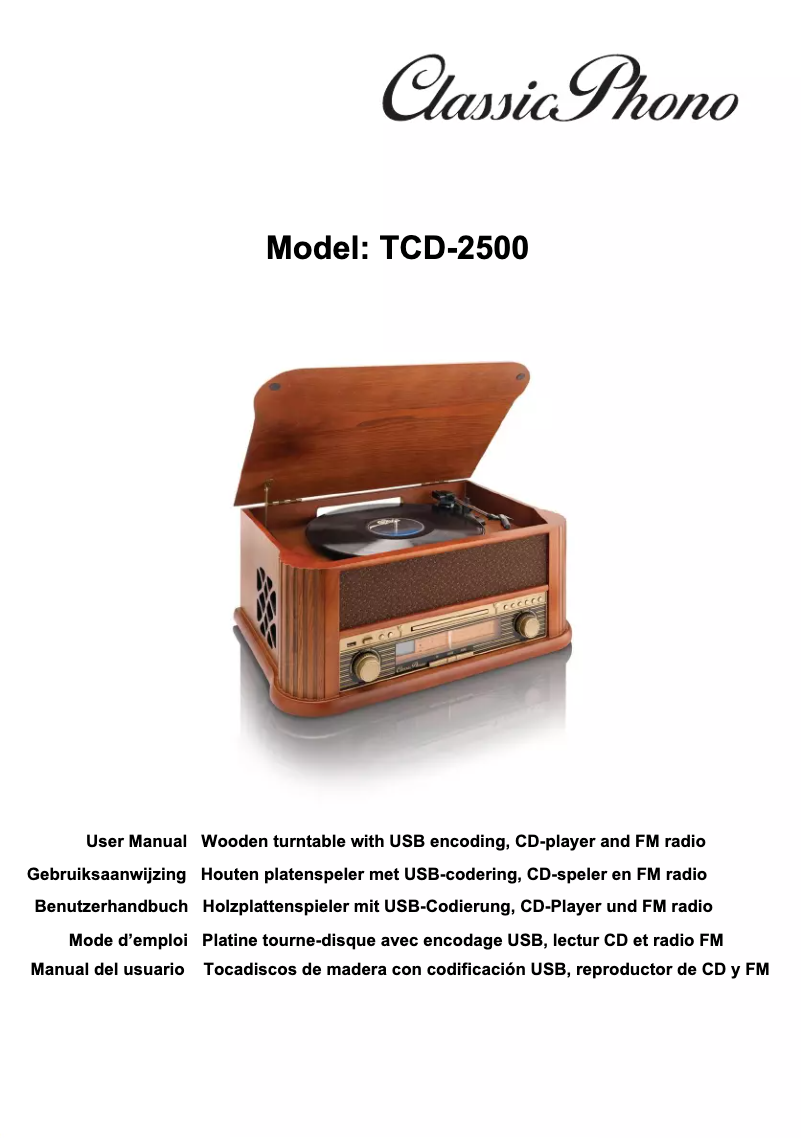 Página 1 del manual Manual de usuario Classic Phono TCD-2500
