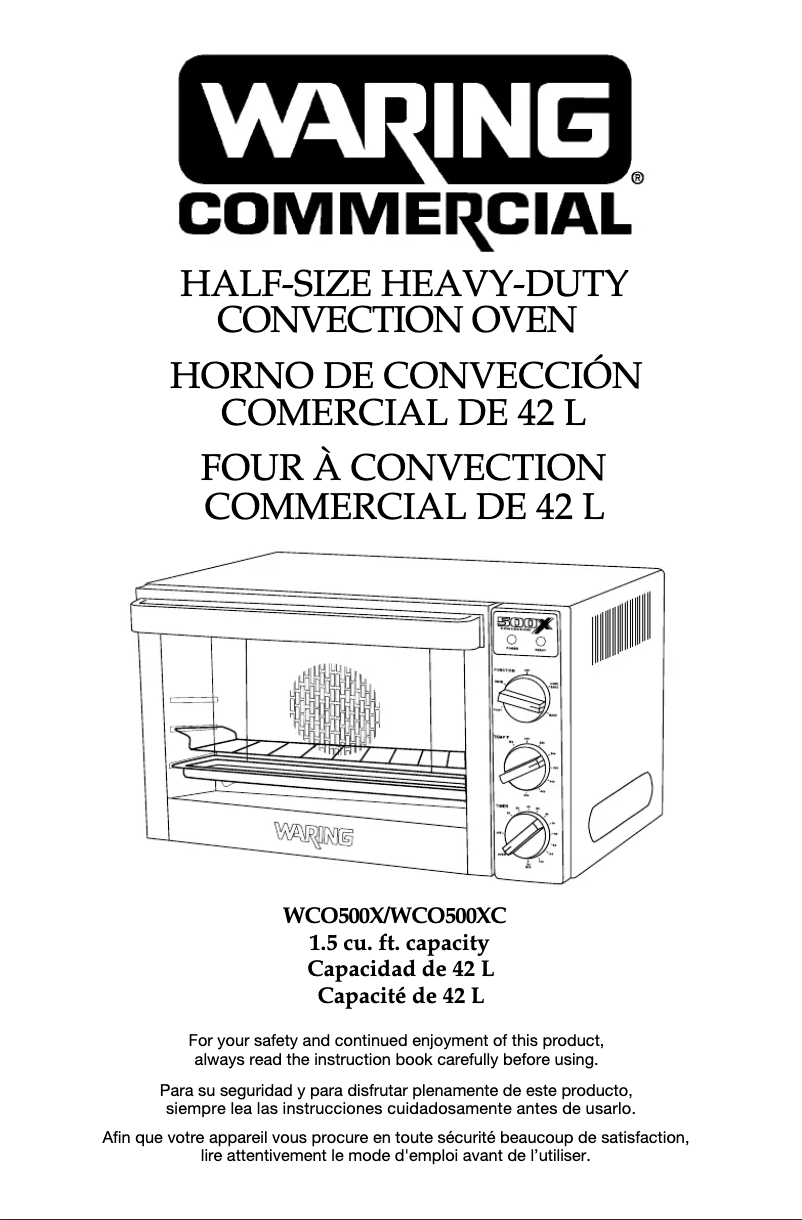 Page n°1 - Instructions / montage Waring Commercial WCO500X