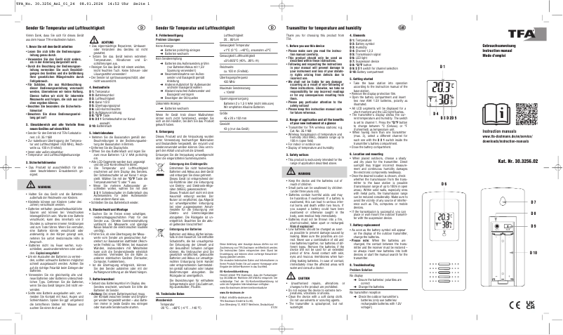 Page 1 de la notice Manuel utilisateur TFA 30.3256.02