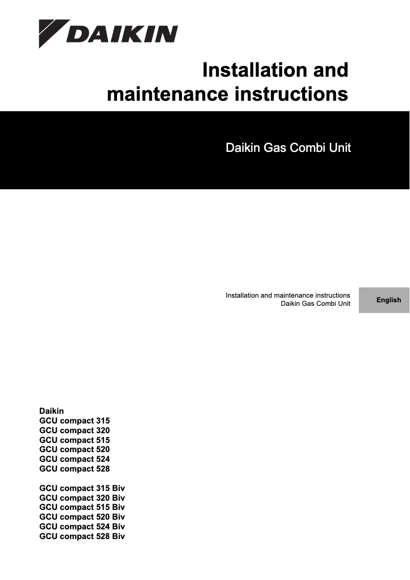 Page n°1 - Guide d'installation Daikin D2U30GB020AA