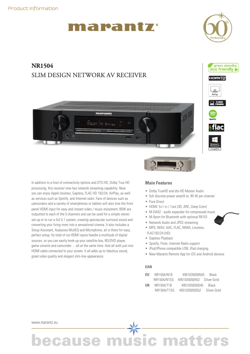 Imagen de la primera página del manual del dispositivo NR1504