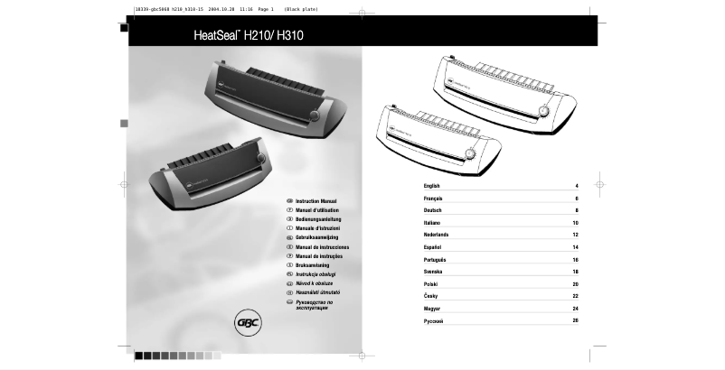 Page 1 de la notice Manuel utilisateur GBC HeatSeal H310