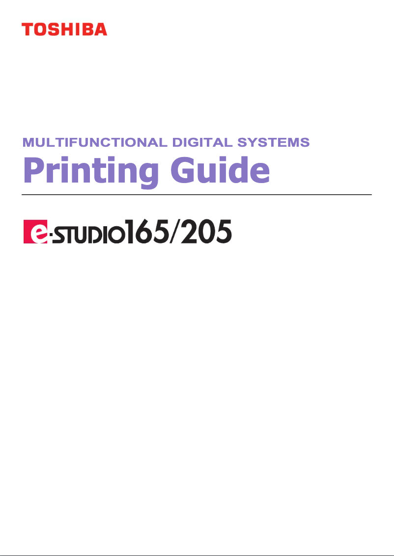 Page 1 de la notice Manuel utilisateur Toshiba e-studio 165