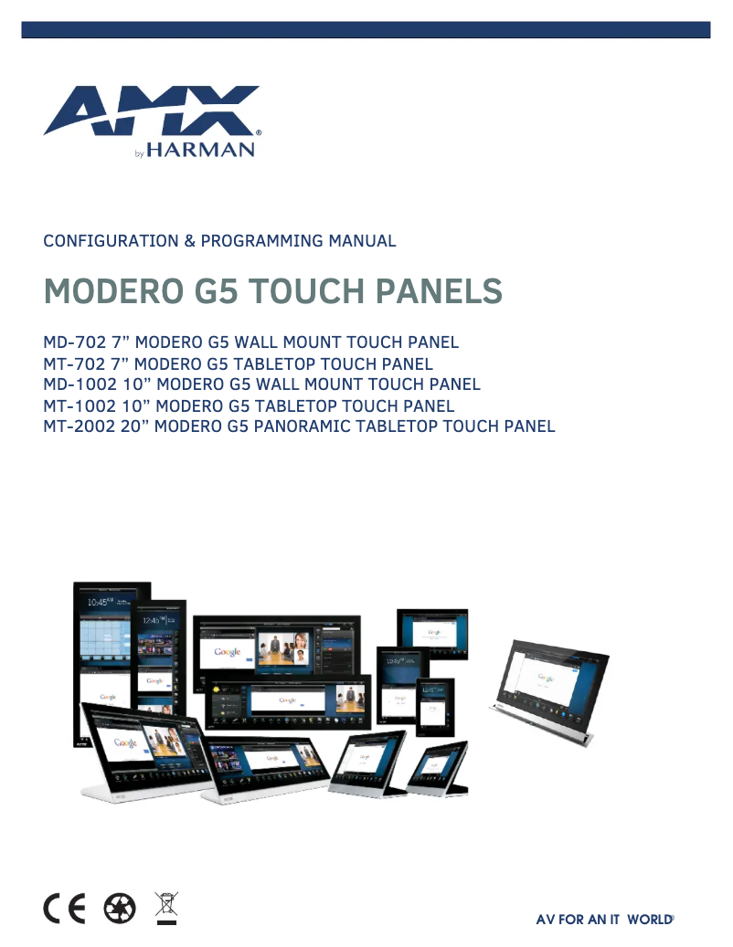 Page n°1 - Manuel utilisateur AMX Modero G5