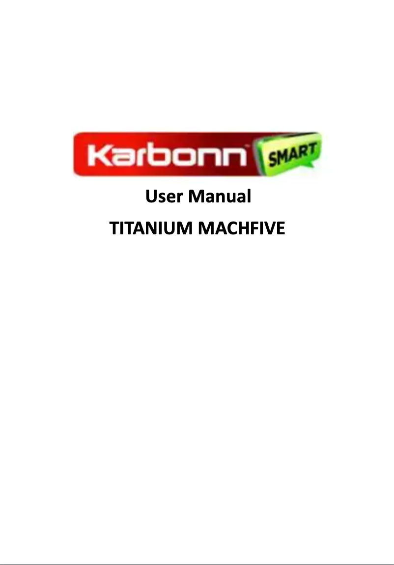 Página 1 del manual Manual de usuario Karbonn Titanium Mach Five