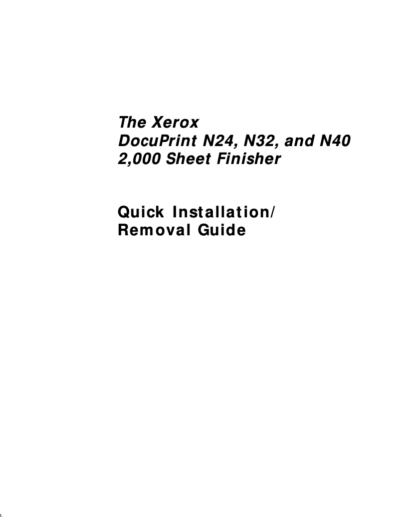 Page 1 de la notice Guide d'installation Xerox DocuPrint N24