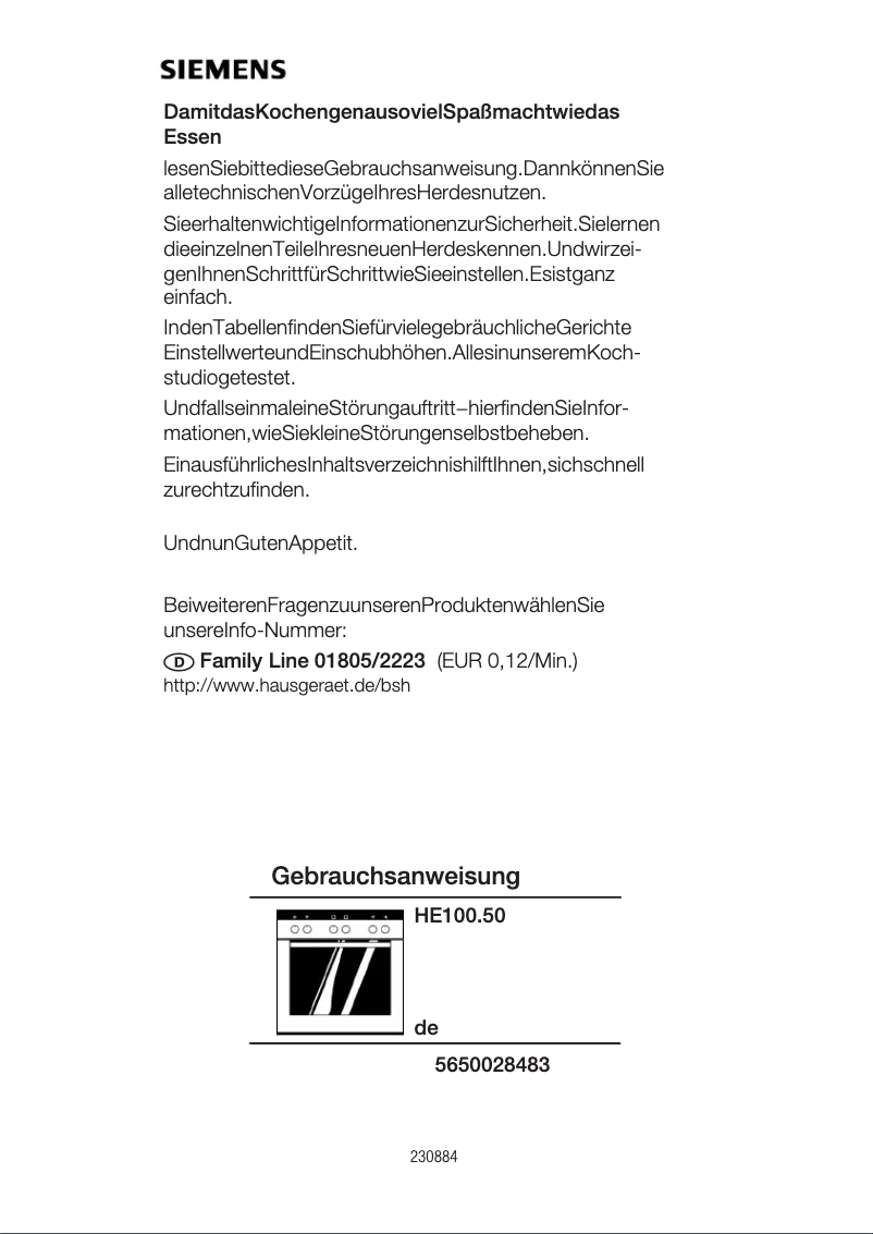 Page n°1 - Manuel utilisateur Siemens HE100550