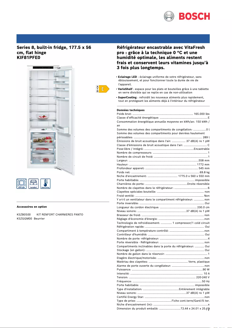 Image de la première page du manuel de l'appareil KIF81PFE0