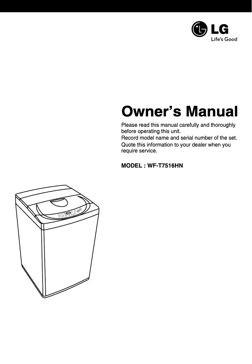 Image de la première page du manuel de l'appareil WF-T7516HN