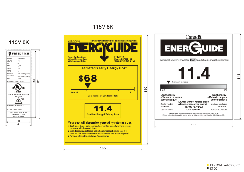 Page n°1 - Label énergétique Friedrich Chill Premier CCF08B10B