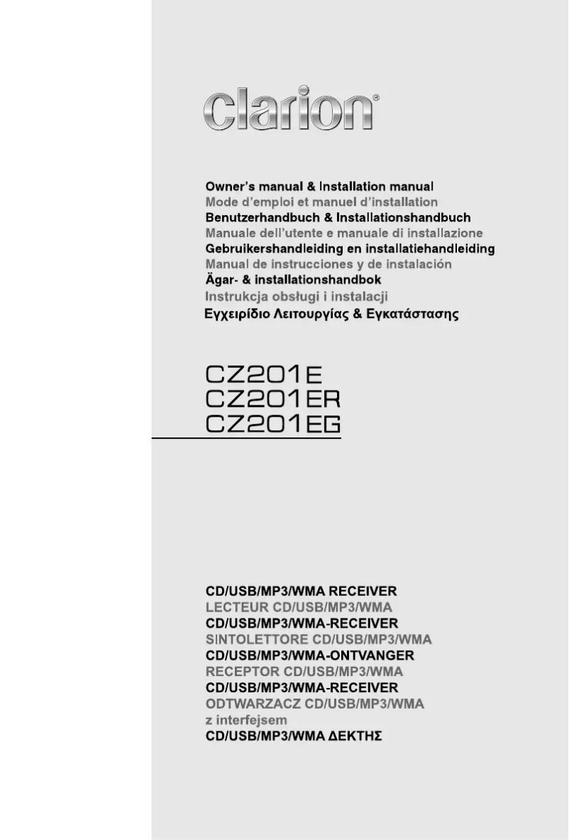 Page 1 de la notice Manuel utilisateur Clarion CZ201ER