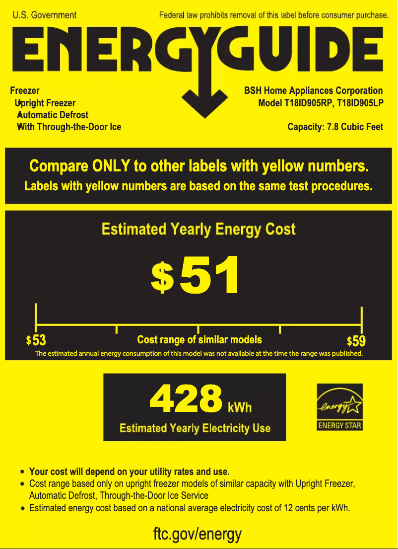 Page n°1 - Label énergétique Thermador T18ID905RP