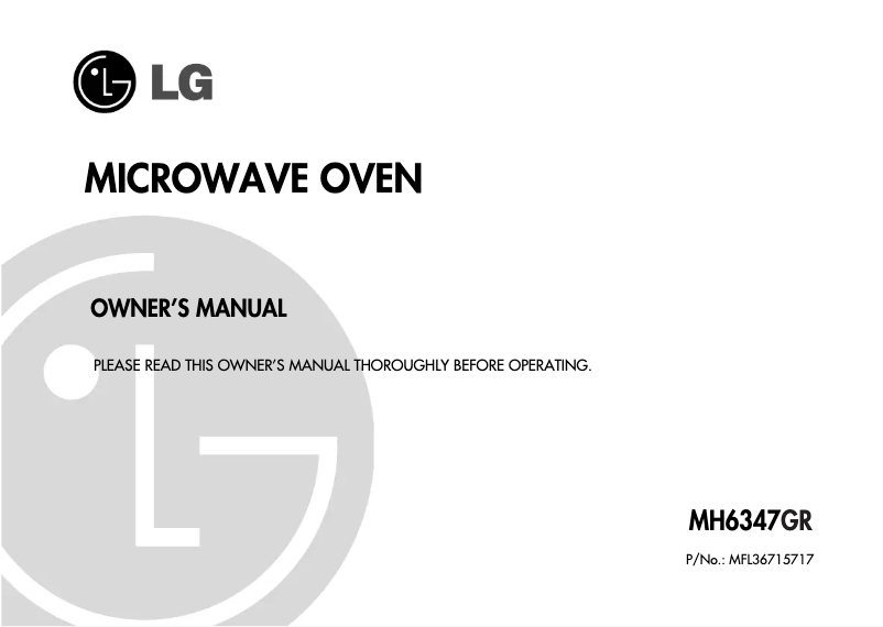 Image de la première page du manuel de l'appareil MH6347GR