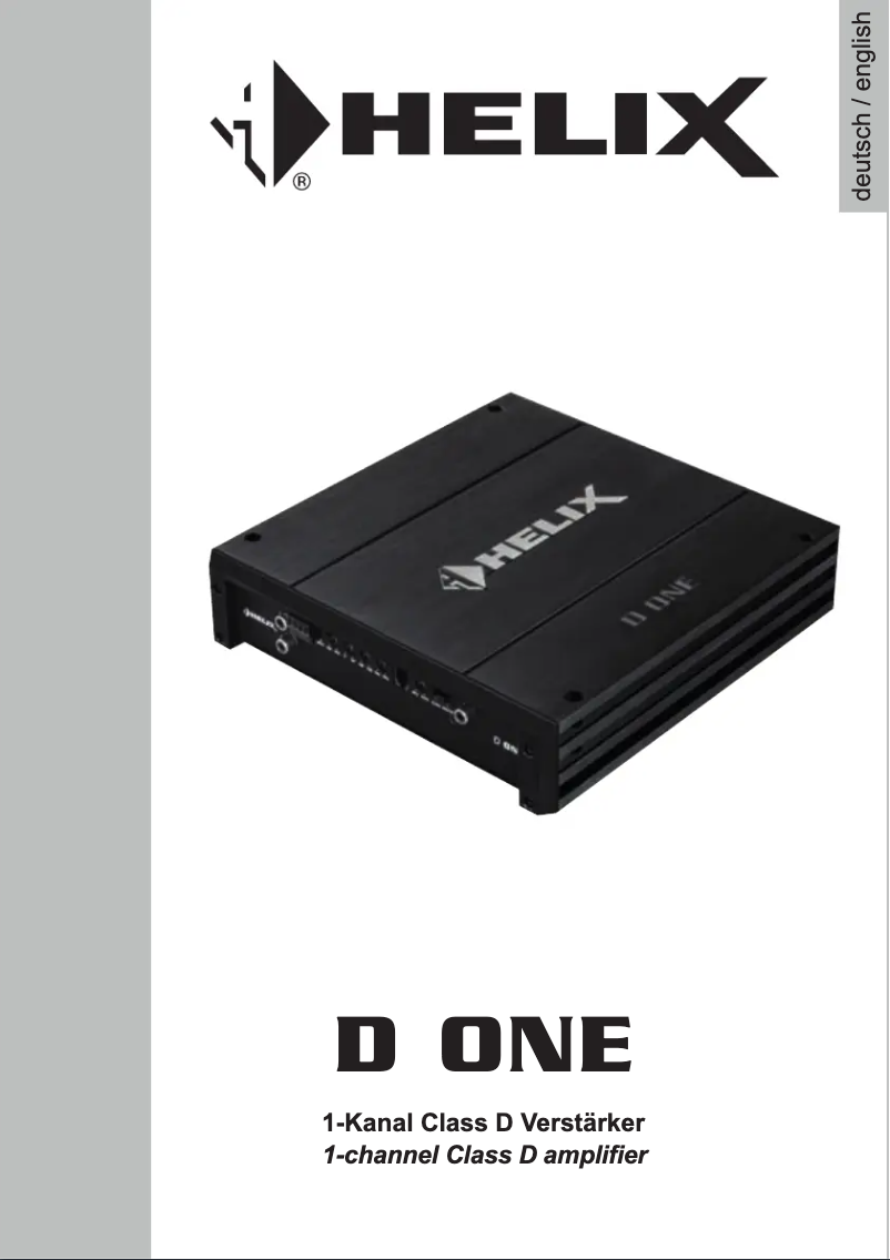 Page 1 de la notice Manuel utilisateur Helix D ONE