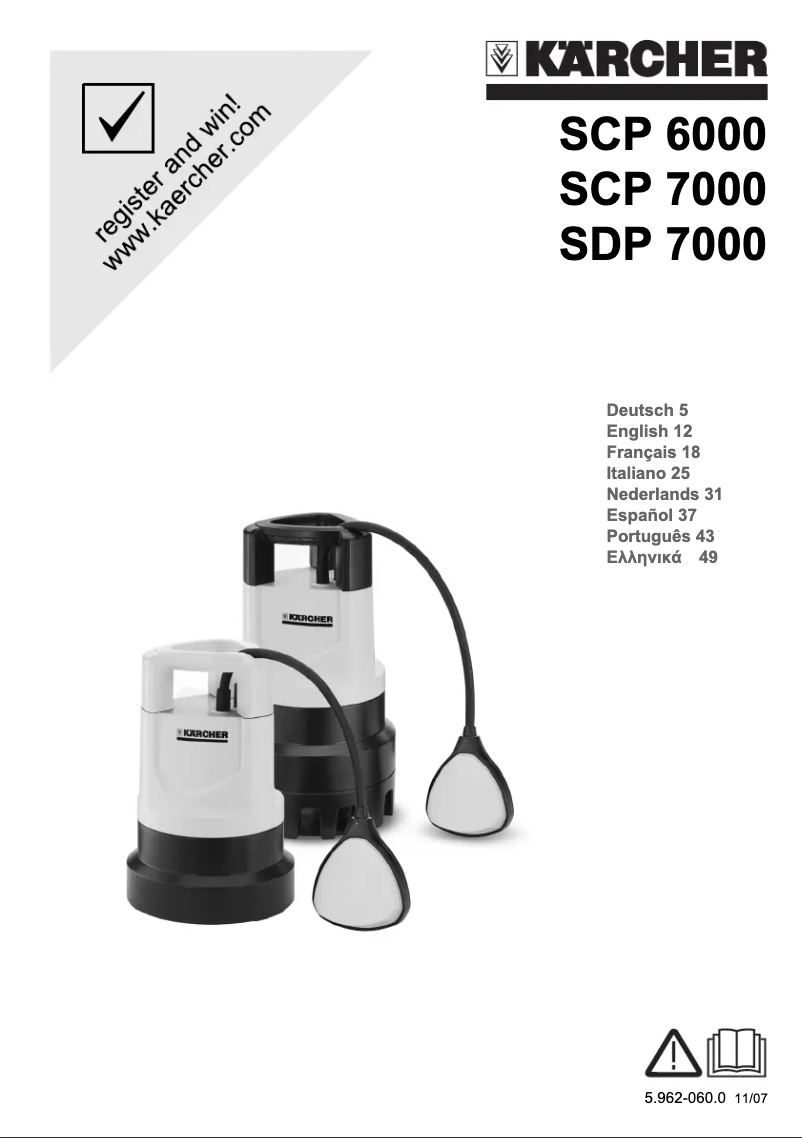 Page n°1 - Manuel utilisateur Kärcher SCP 7000