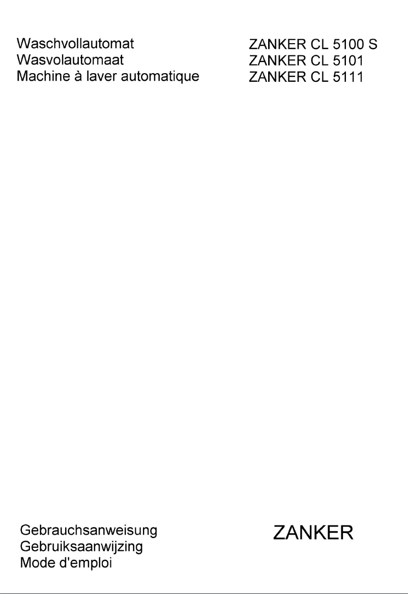 Page 1 de la notice Manuel utilisateur Zanker CL 5100F