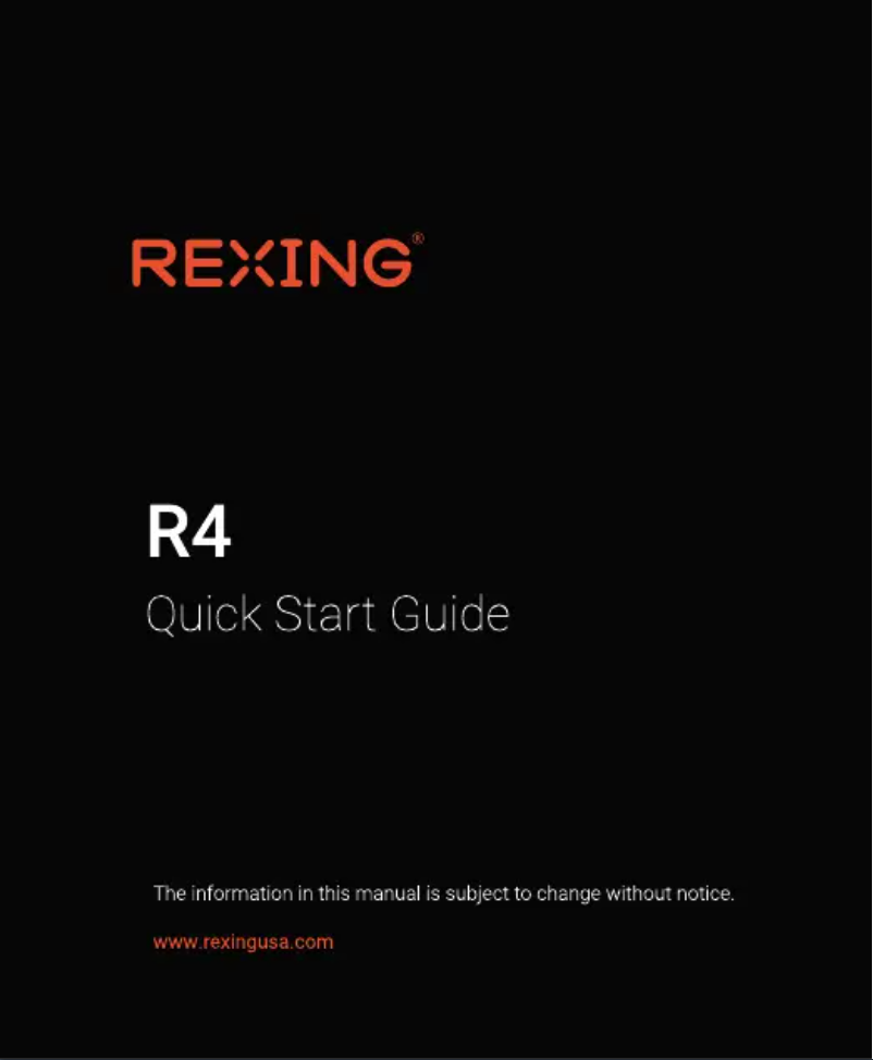 Page 1 of the manual User Manual Rexing R4