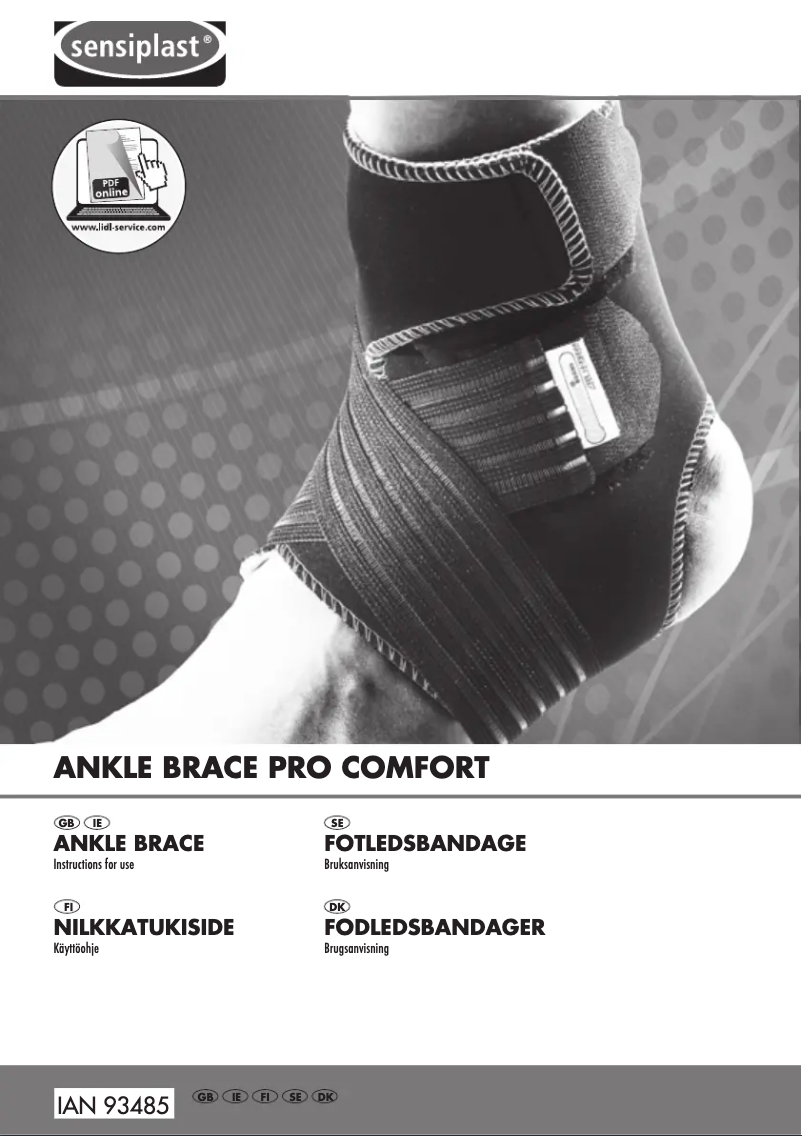 Page 1 de la notice Manuel utilisateur Sensiplast IAN 93485