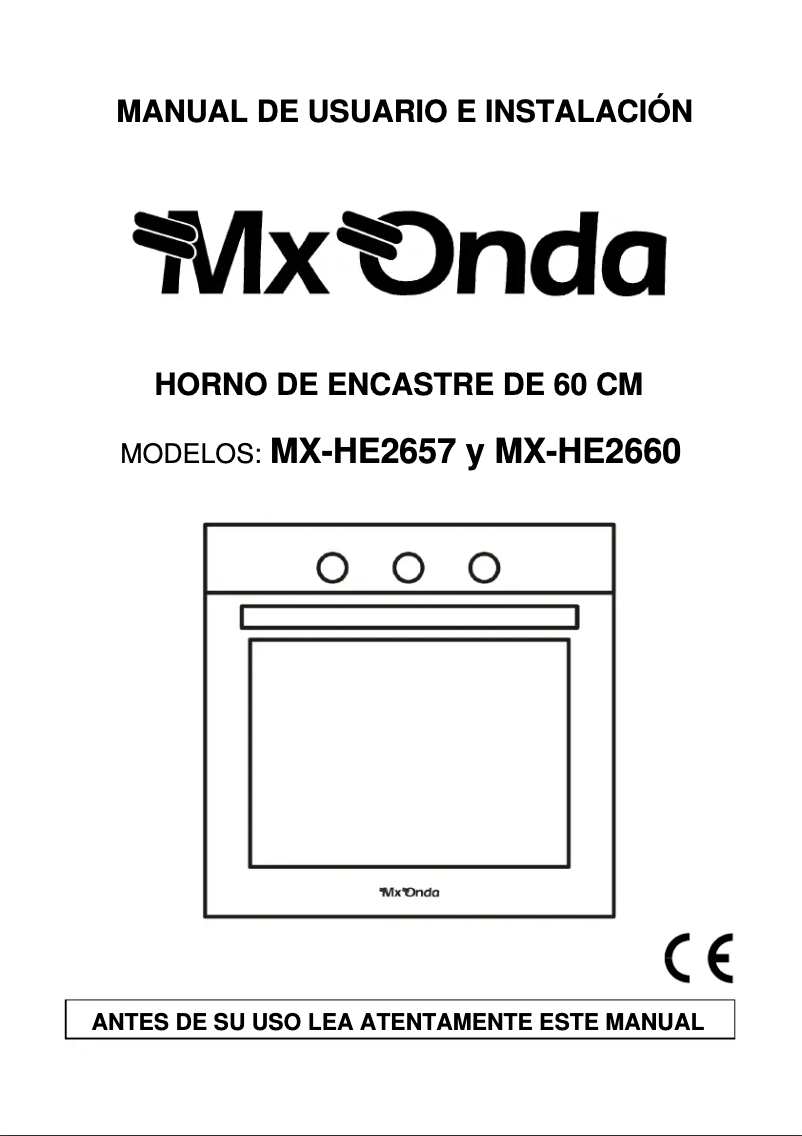 Page 1 de la notice Manuel utilisateur Mx Onda MX-HE2660