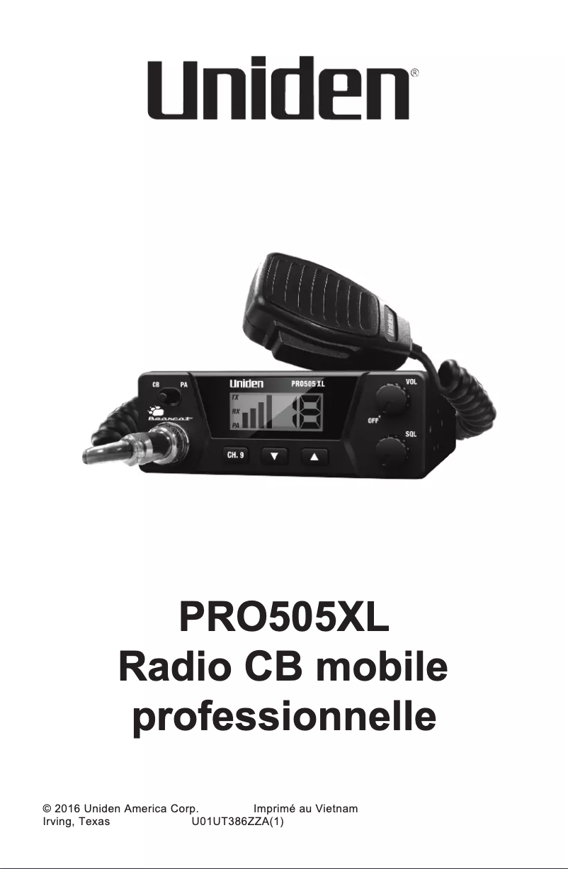 Image de la première page du manuel de l'appareil PRO505XL