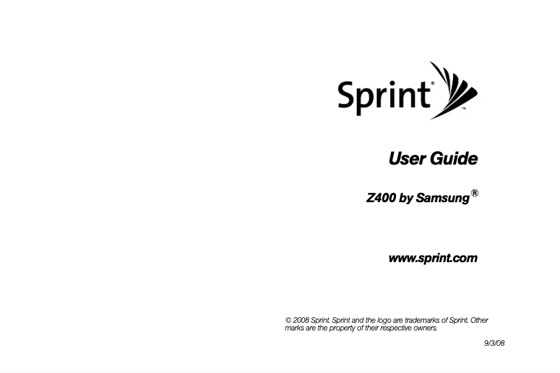 Page 1 de la notice Manuel utilisateur Samsung SGH-Z400