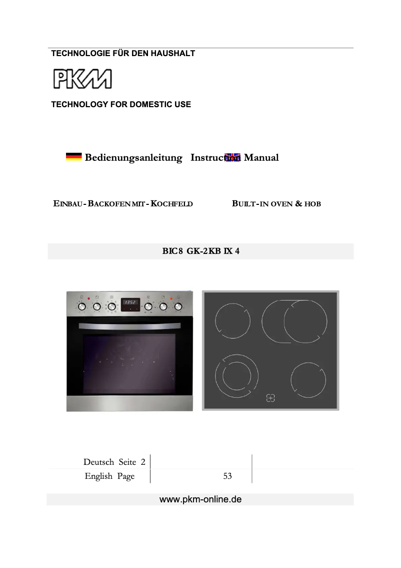 Image de la première page du manuel de l'appareil BIC8 GK-2KB IX 4