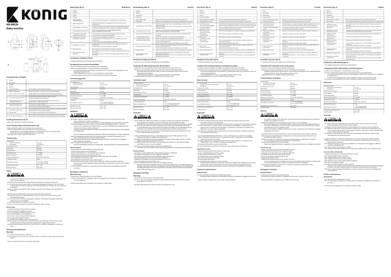 Page 1 de la notice Manuel utilisateur Konig KN-BM20