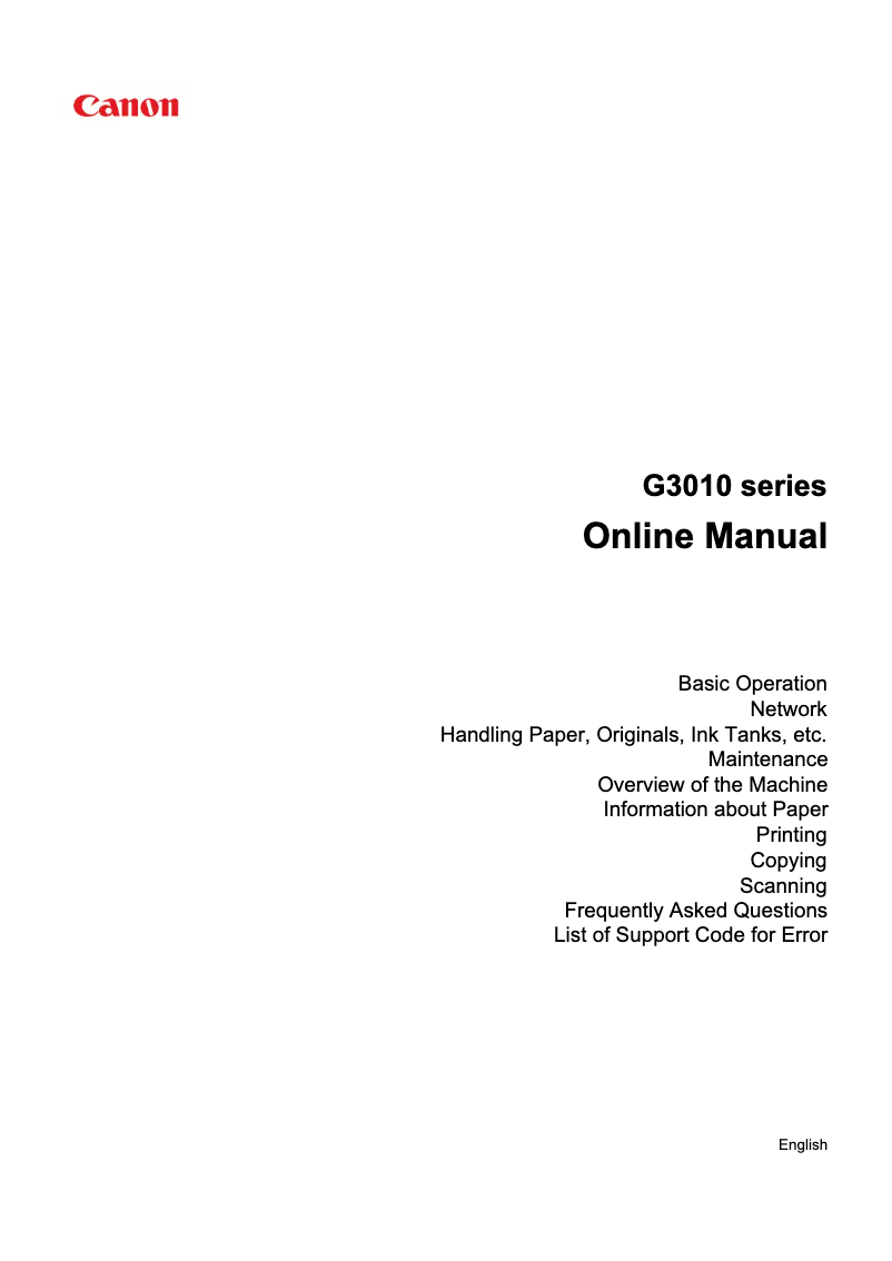 Imagen de la primera página del manual del dispositivo PIXMA G3110