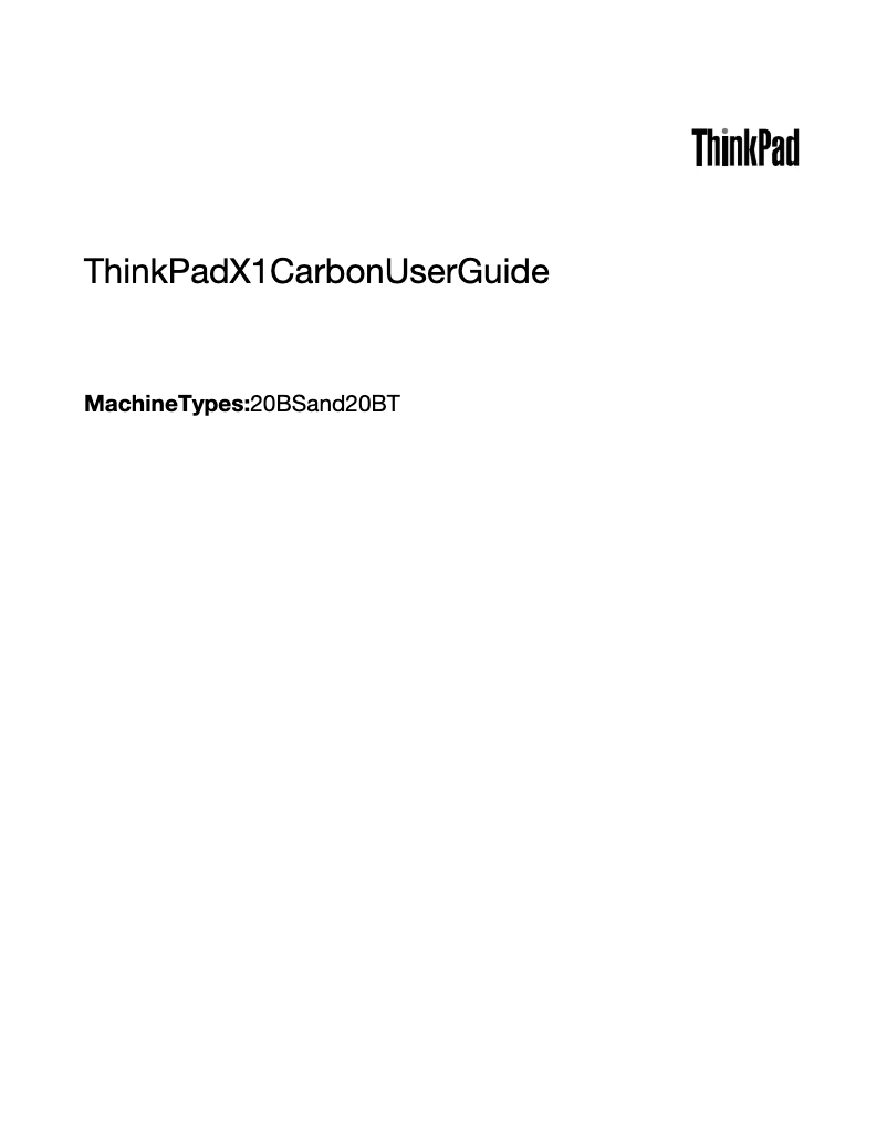 Page 1 de la notice Manuel utilisateur Lenovo Thinkpad X1 Carbon G3
