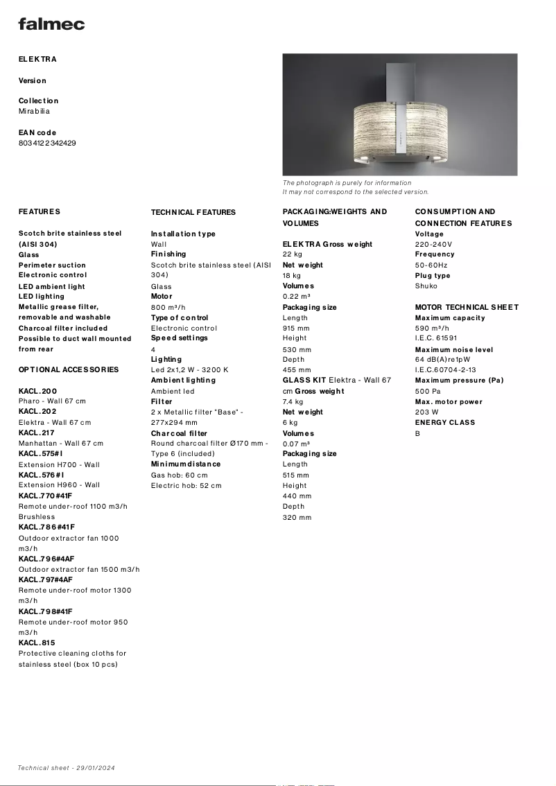 Image de la première page du manuel de l'appareil Elektra