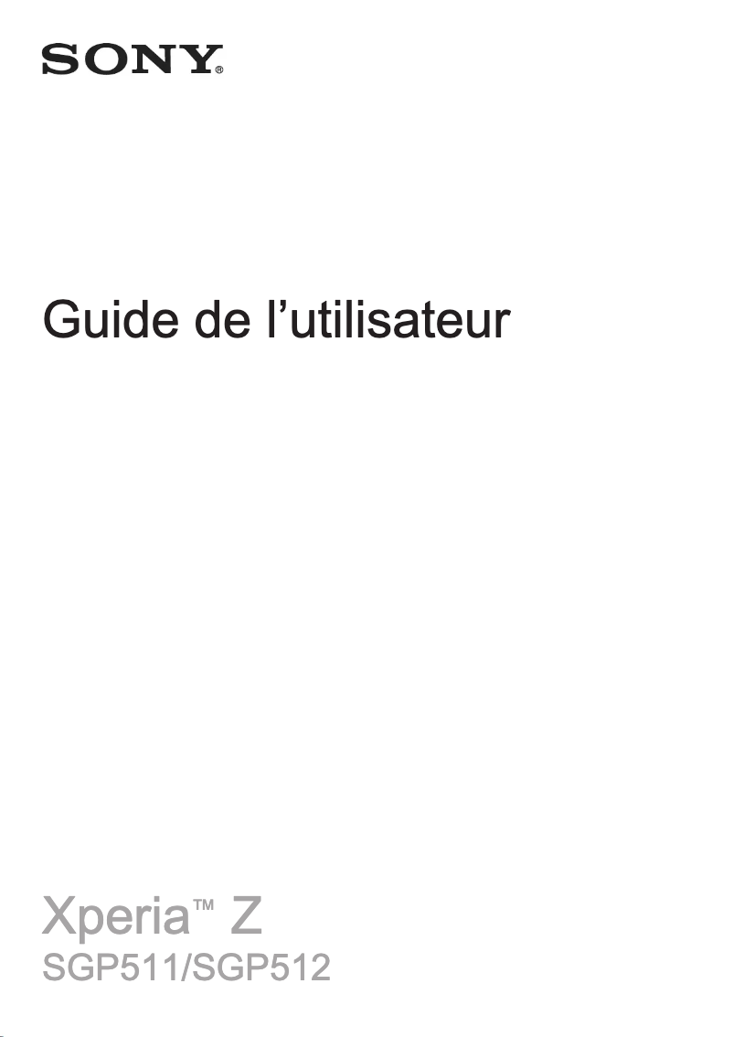 Image de la première page du manuel de l'appareil Xperia Z2 SGP511