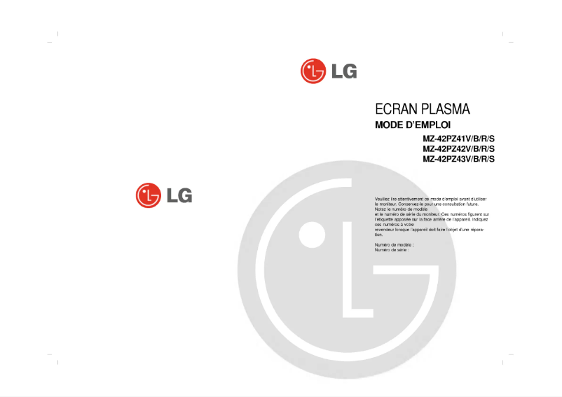 Página 1 del manual Manual de usuario LG MZ-42PZ43VS