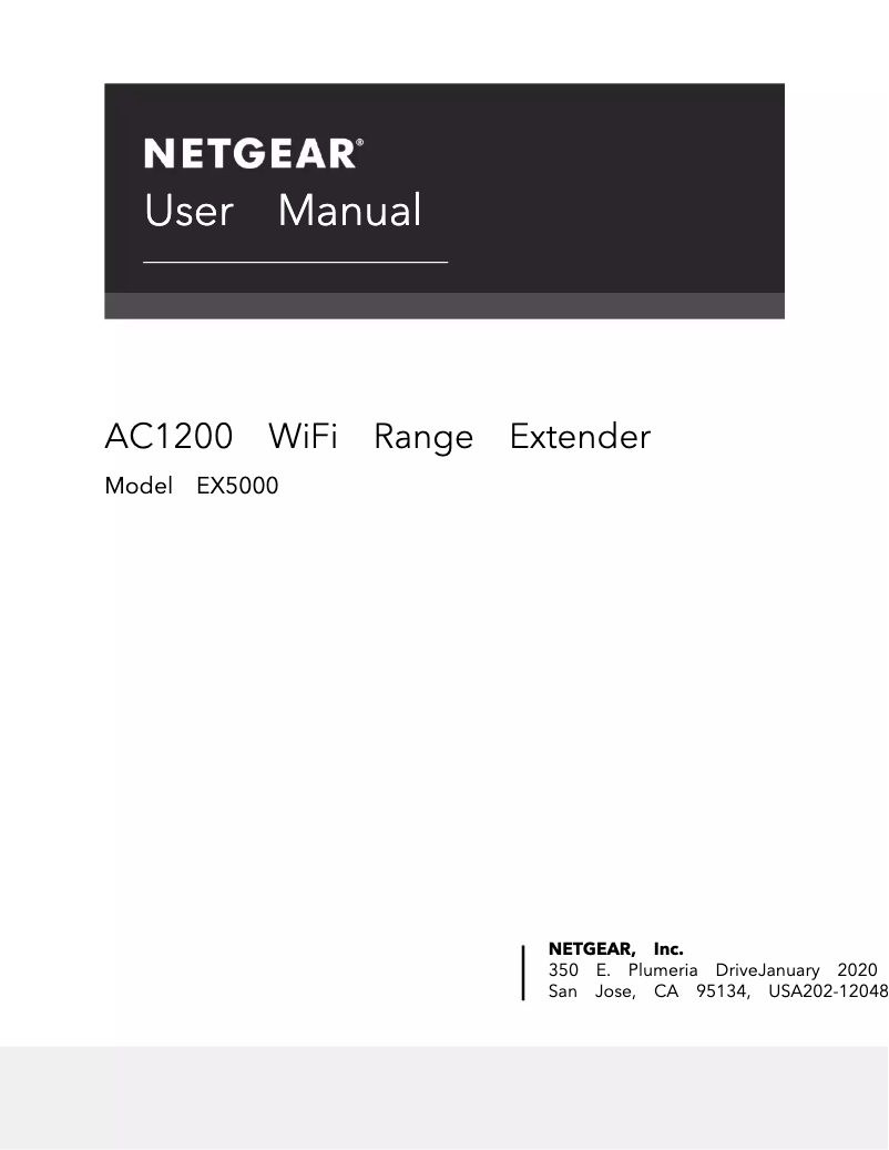Page n°1 - Manuel utilisateur Netgear EX5000