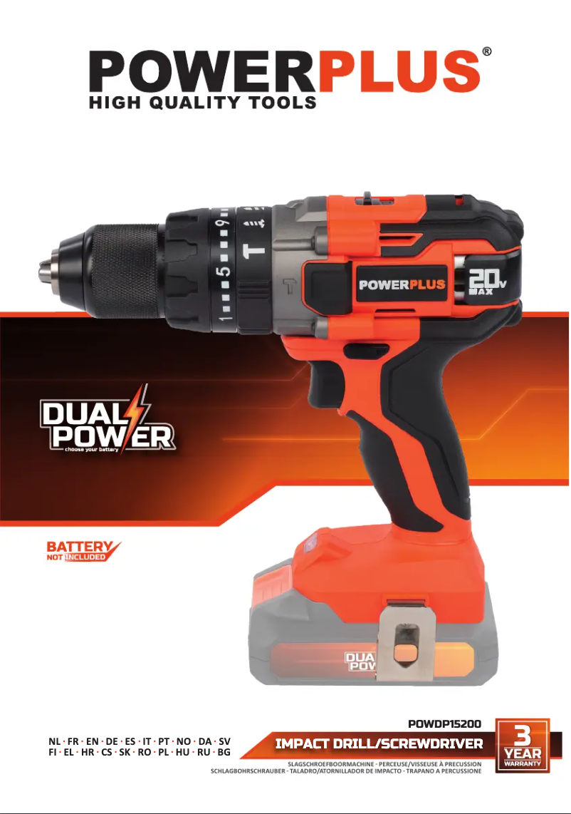 Page n°1 - Manuel utilisateur PowerPlus POWDP15200