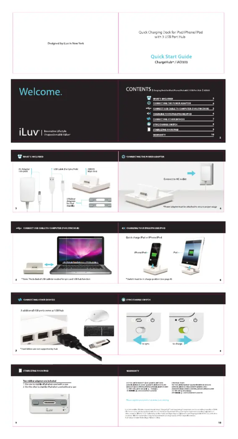 Page 1 de la notice Manuel utilisateur iLuv IAD303