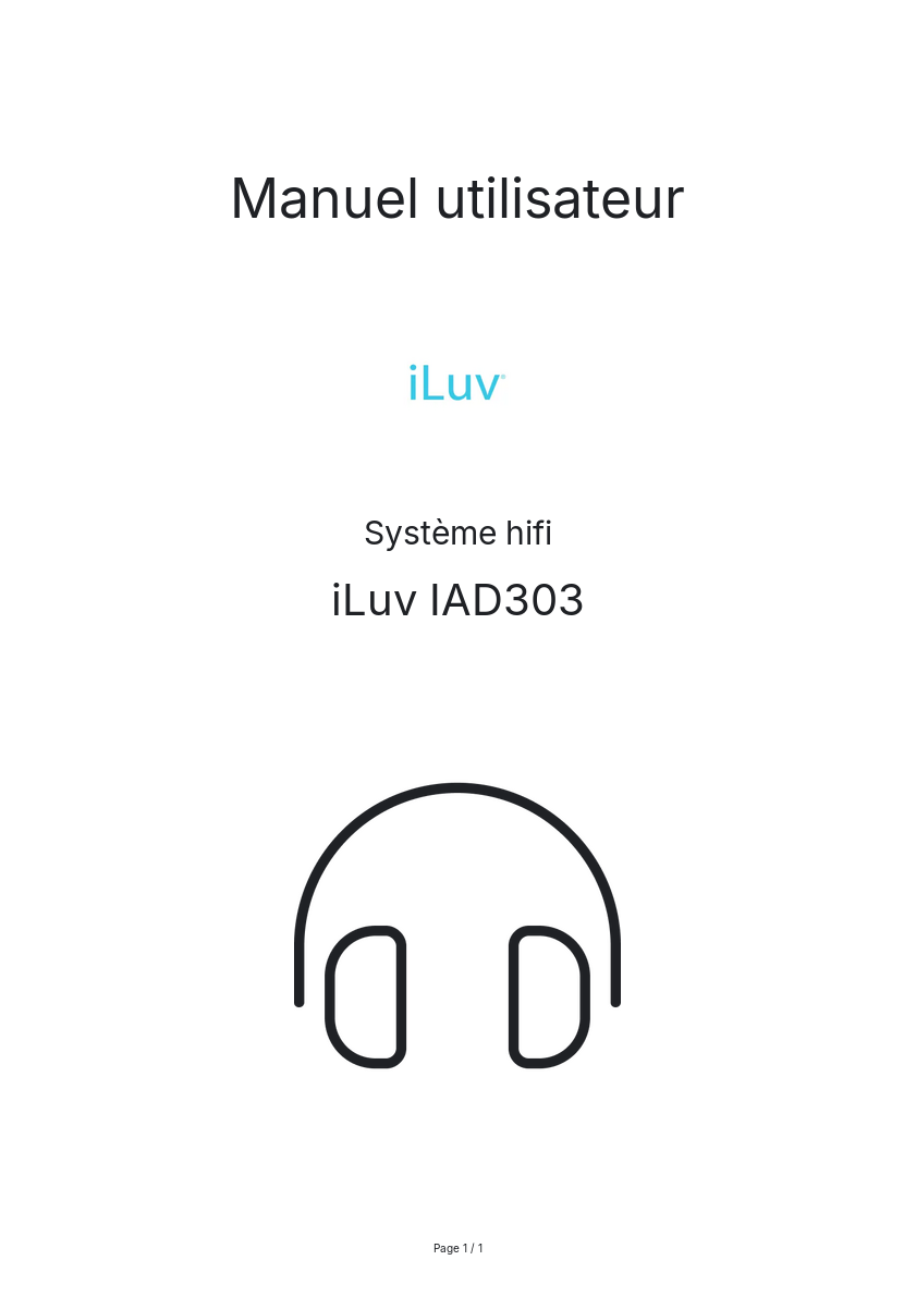 Page n°1 - Manuel utilisateur iLuv IAD303