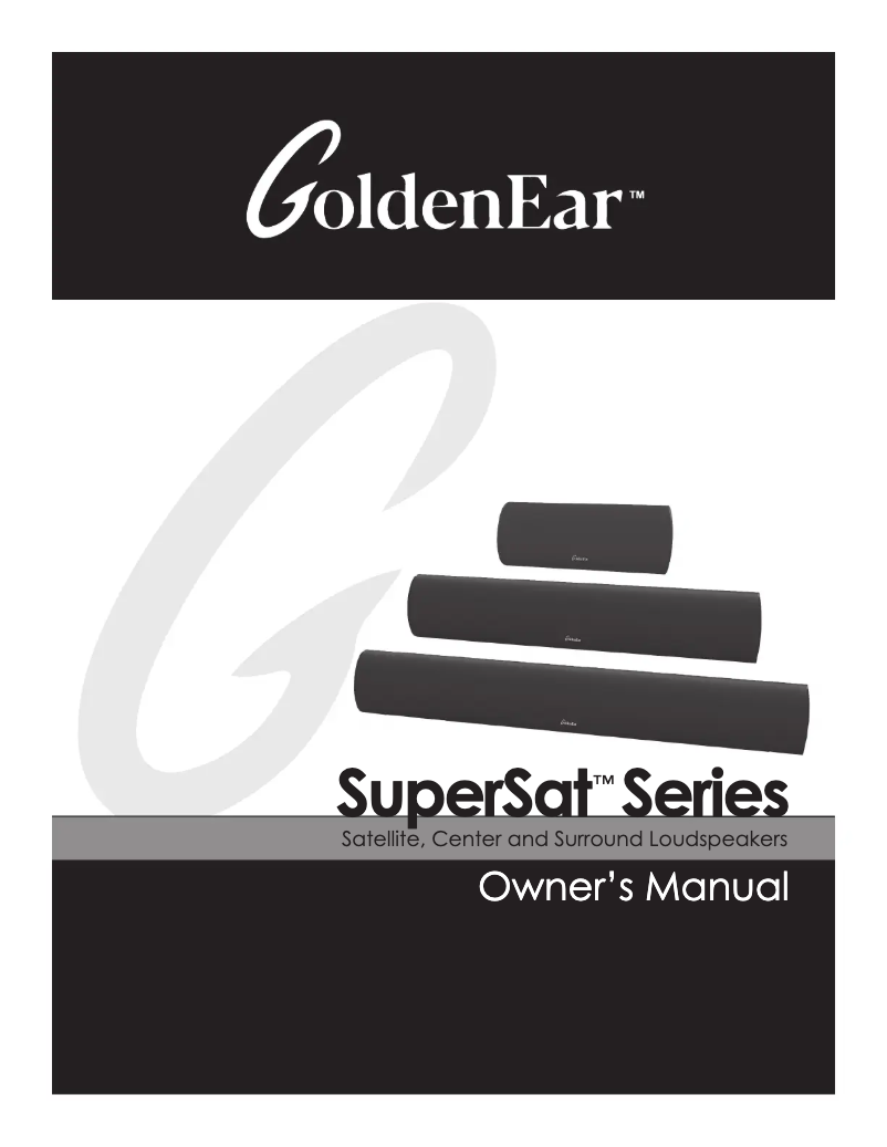 Page n°1 - Manuel utilisateur GoldenEar SuperSat 60