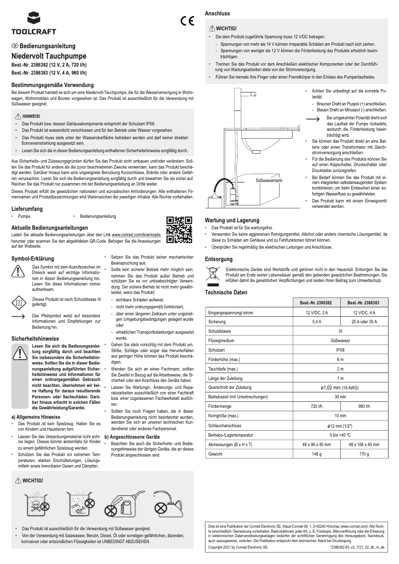 Page n°1 - Manuel utilisateur Toolcraft TO-7159149