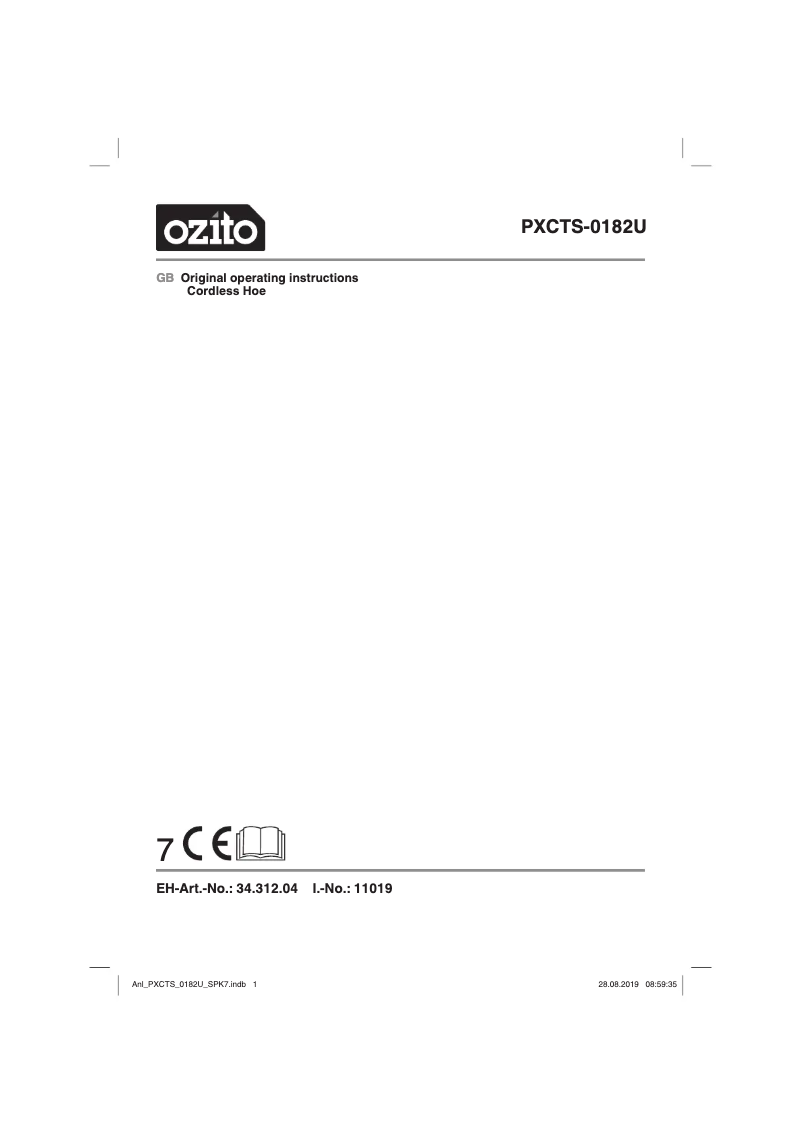 Page n°1 - Manuel utilisateur Ozito PXCTS-0182U