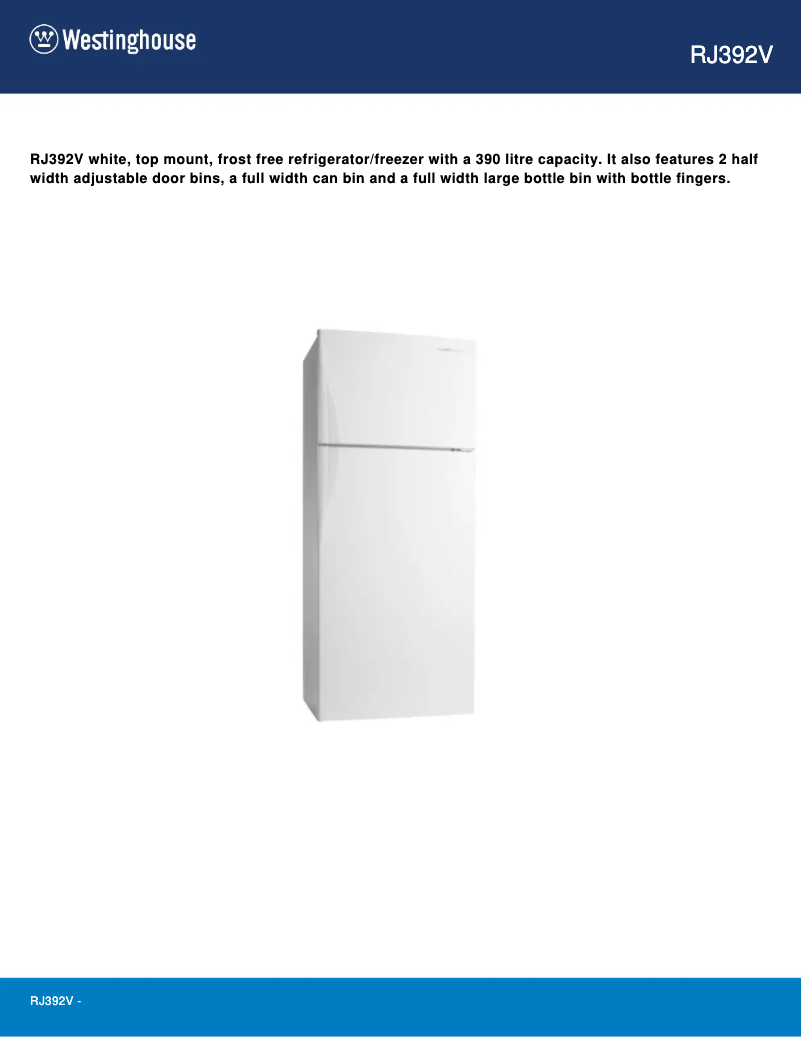 Image de la première page du manuel de l'appareil RJ392V