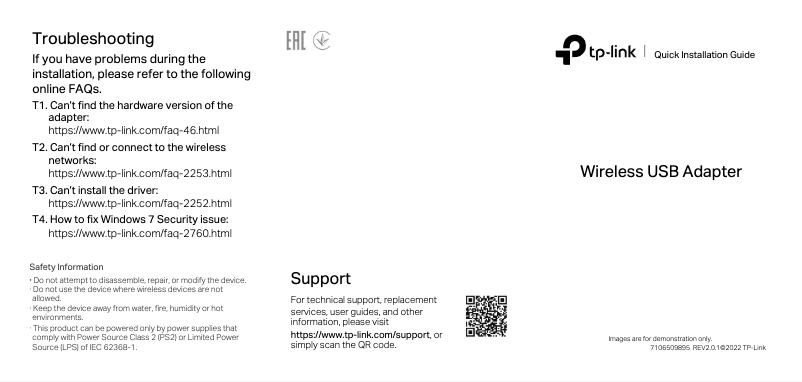 Página 1 del manual Guía de instalación TP-Link Archer T4U Plus