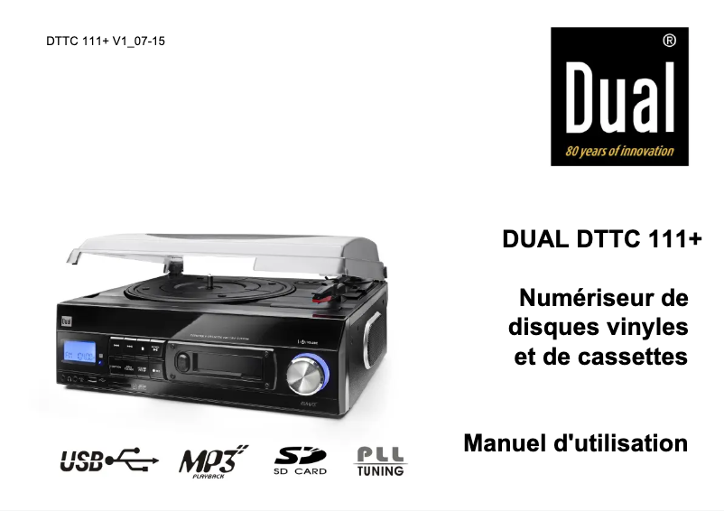 Page 1 de la notice Manuel utilisateur Dual DTTC 111+