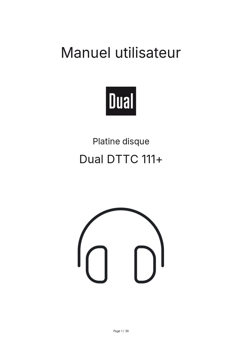 Page n°1 - Manuel utilisateur Dual DTTC 111+