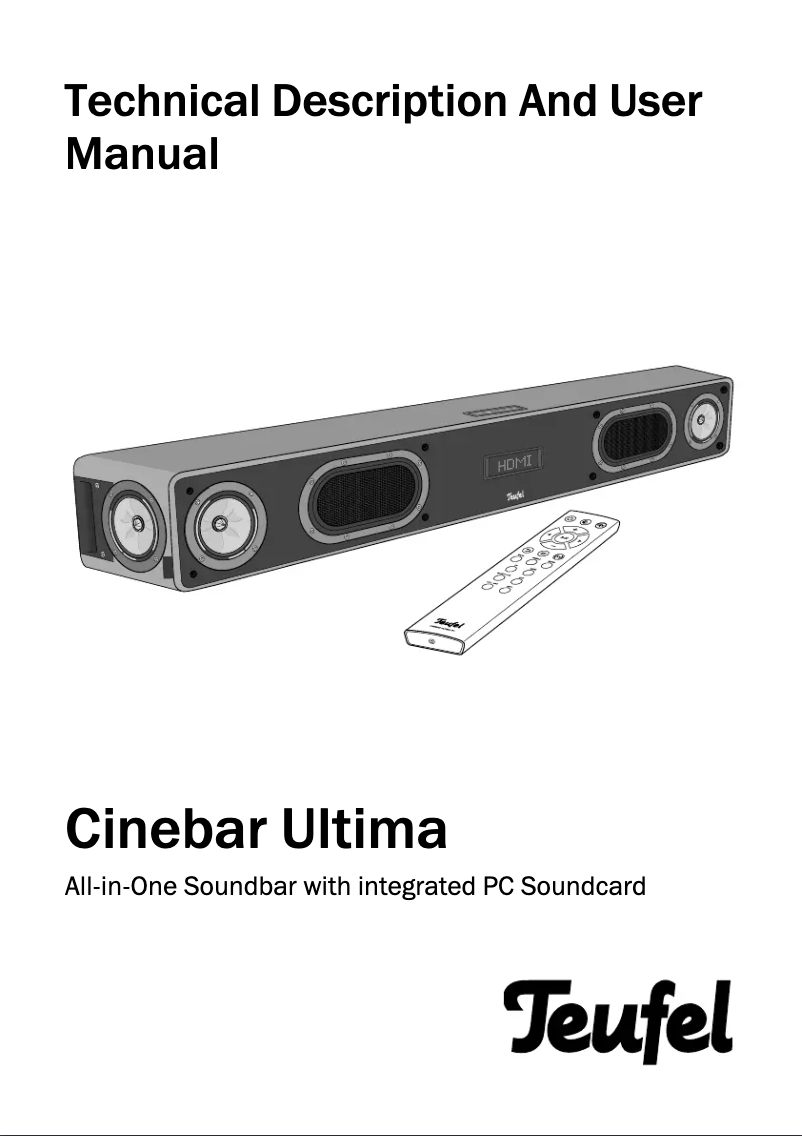 Image de la première page du manuel de l'appareil Cinebar Ultima 24